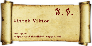 Wittek Viktor névjegykártya